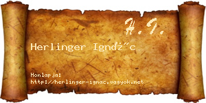 Herlinger Ignác névjegykártya