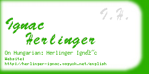 ignac herlinger business card